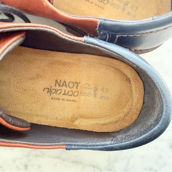 Naot Chief Oxford Soft Chestnut Leather Soft Ink Leather Mens Size 10 - Picture 13 of 15